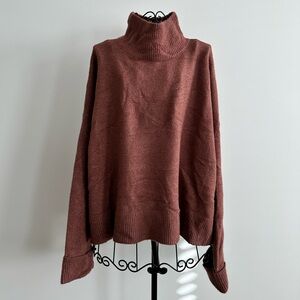 1. State Women's Deep Brown Turtleneck Sweater